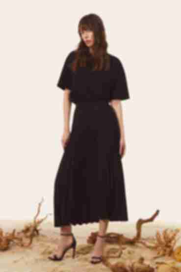 Midi skirt suit fabric black