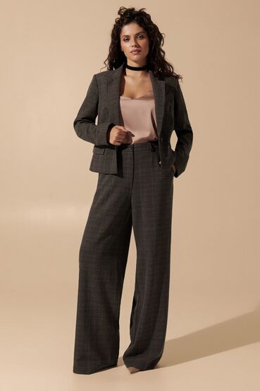 Brown checkered trousers made of suiting fabric #2