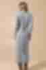 Gray and light blue midi angora dress with waistband
