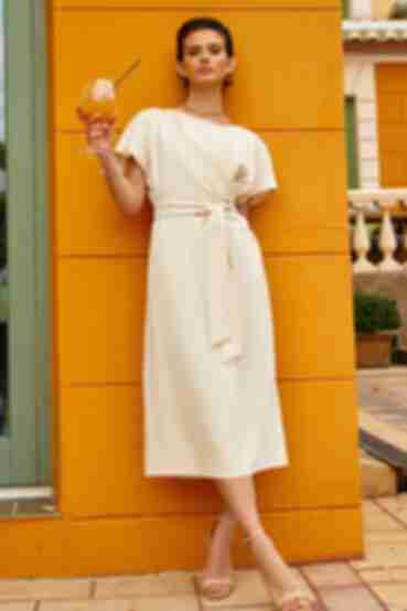 Ivory demi linen dress plus size