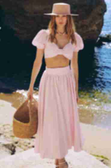 Pink eco-linen skirt