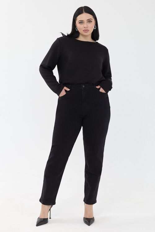 Black mom jeans plus size