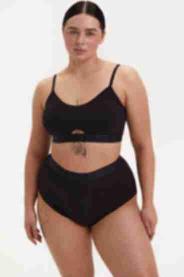 Black knitted boyshorts plus size