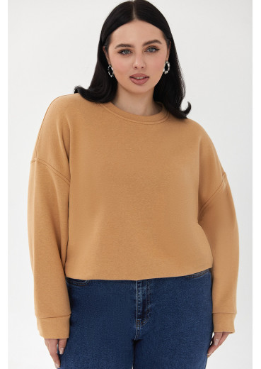 Beige knitted sweatshirt plus size