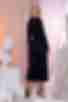 Black midi wrap dress made of artificial silk