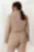 Beige cropped jacket made of suiting fabric plus size