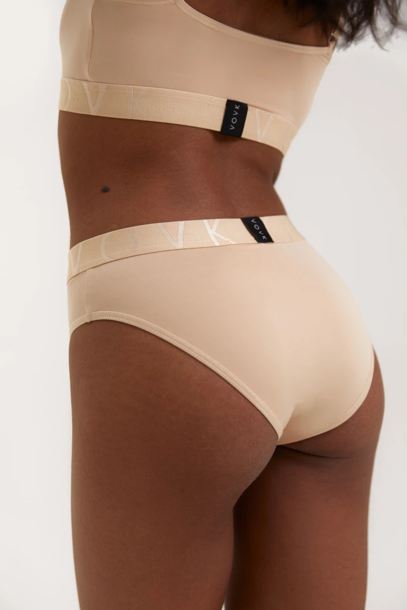Beige biflex slips