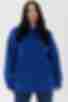 Blue hoodie made of knitted fabric with fleece plus size