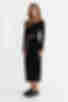 Black ribbed knitted midi skirt