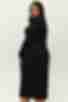 Сукня-поло міді трикотажна в рубчик чорна великий розмір