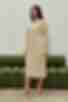 Платье-поло миди трикотажное в рубчик бежевое большой размер