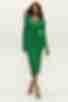 Grass green midi polo dress made of ribbed knitted fabric