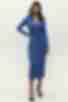 Denim midi wrap dress made of ribbed knitted fabric