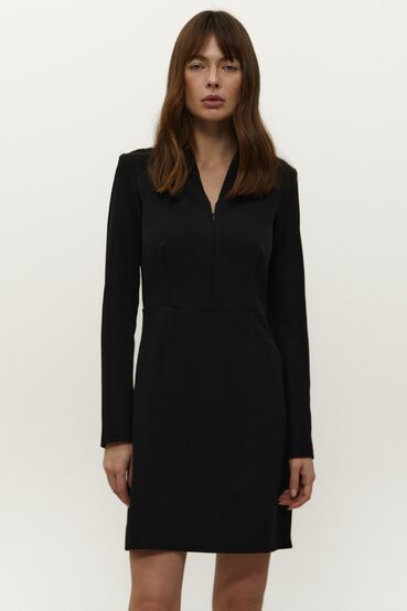 Black mini dress made of suiting fabric #2