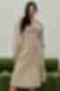 Сукня з розрізом міді костюмна тканина бежева великий розмір