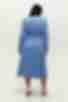 Sky blue midi dress with slit made of suiting fabric plus size