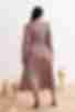 Платье миди с пуговицами искусственный шелк мокко большой размер