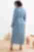 Платье миди искусственный шелк небесное большой размер