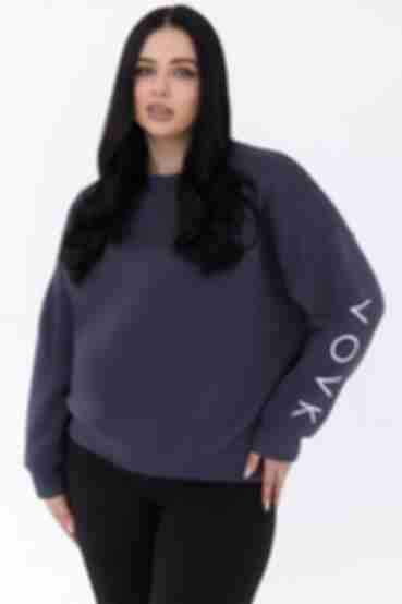 Graphite knitted VOVK sweatshirt plus size