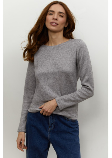 Gray knitted angora sweater