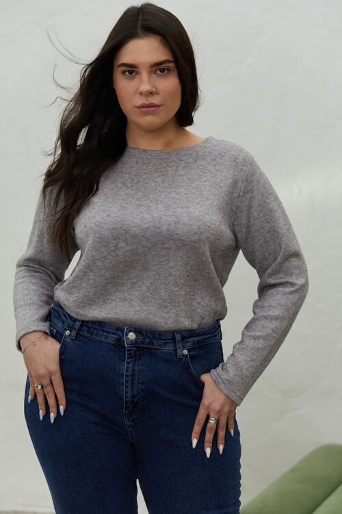 Plus size gray sweater hotsell