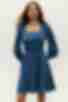 Платье мини искусственный шелк синее