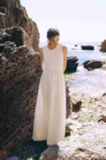 Dress with an open back maxi viscose harvester milk