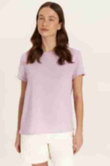 Lavender T-shirt made of crushed viscose