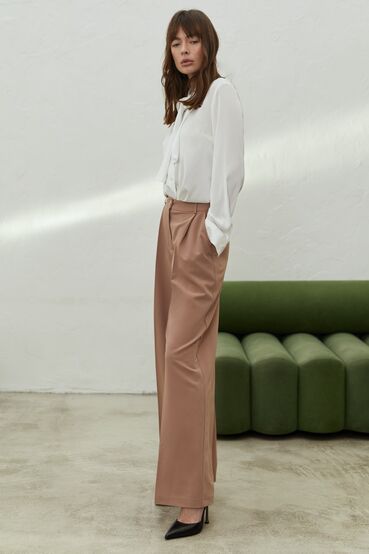 Mocha suiting fabric trousers #2