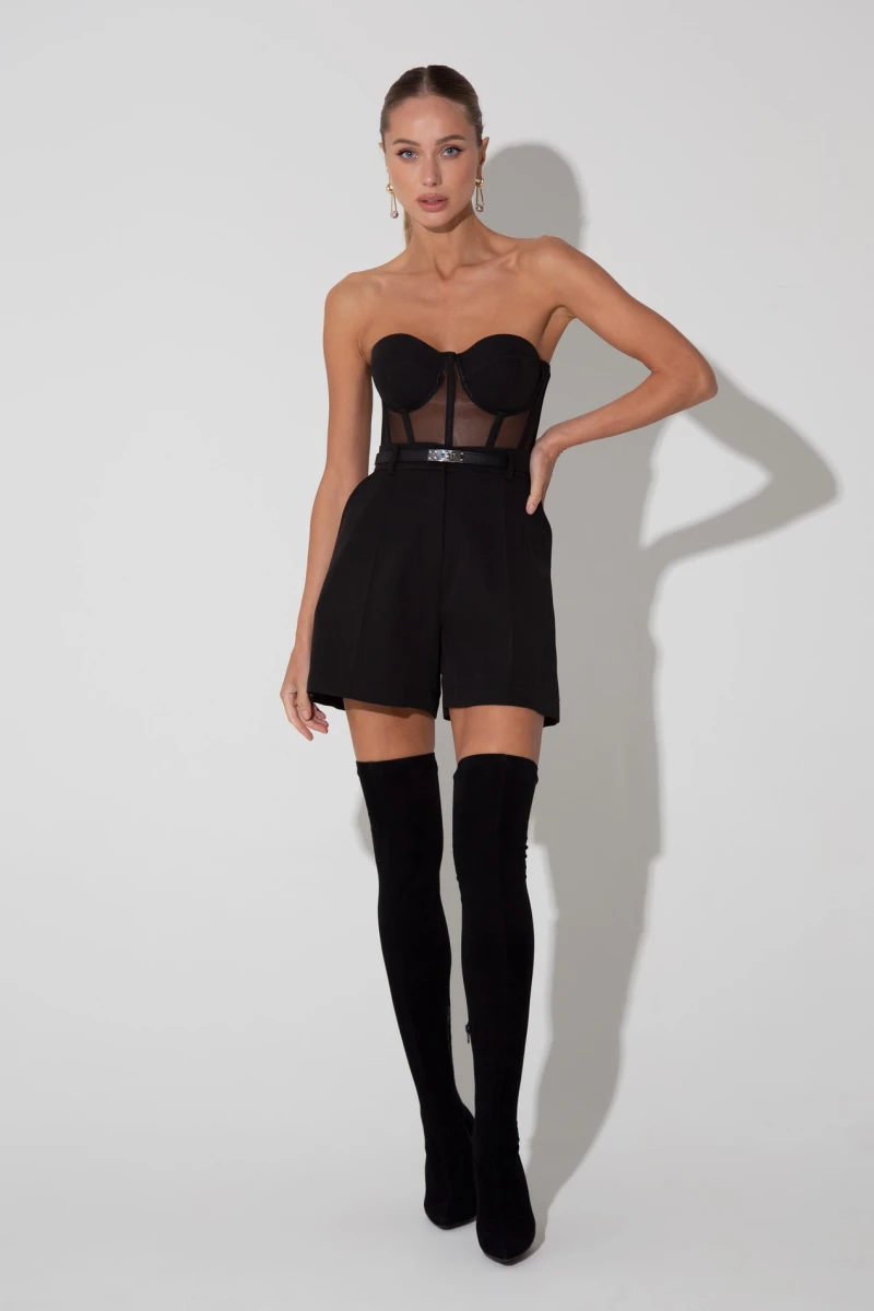 Black suit shorts