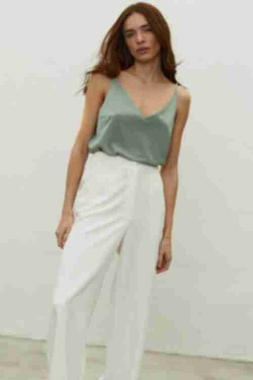 Sage shoulder strap top made of soft rayon