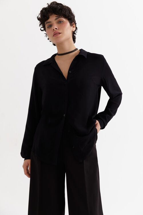 Black staple cotton shirt