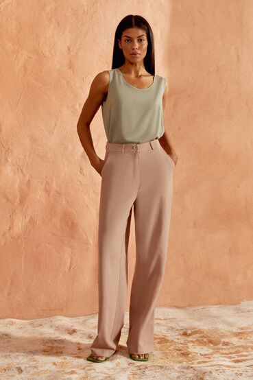 Latte straight linen pants