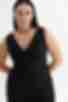 Black vest made of suiting fabric plus size