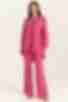 Fuchsia palazzo suit with blouse and trousers made of crushed viscose