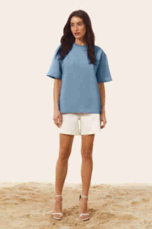 Light blue oversize knitted T-shirt