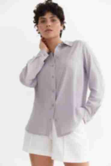 Gray staple cotton shirt