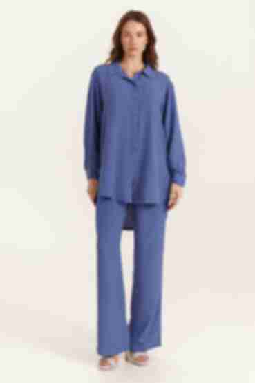 Suit blouse and palazzo pants viscose harvester denim