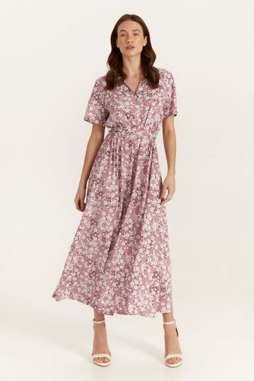 Taffy midi shirt dress in flowers made of staple cotton