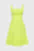 Sundress wide with straps with a skirt trapeze linen stripe lime