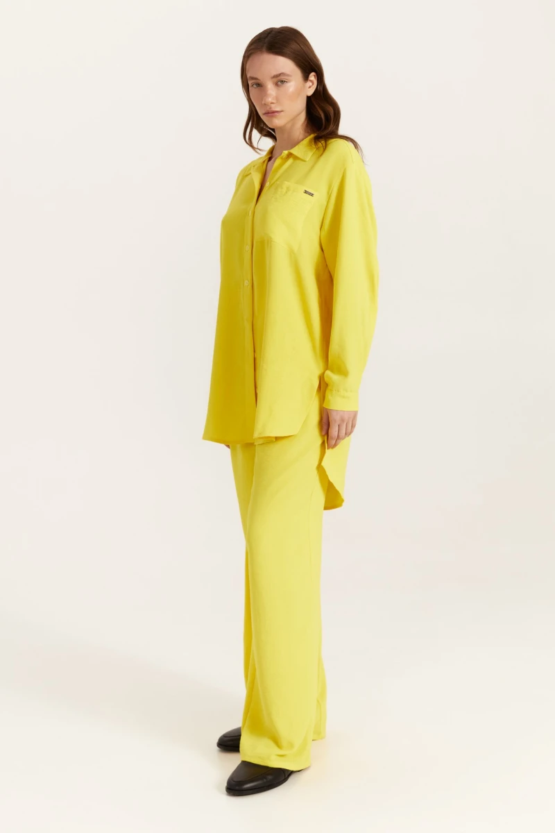 Yellow viscose palazzo pants