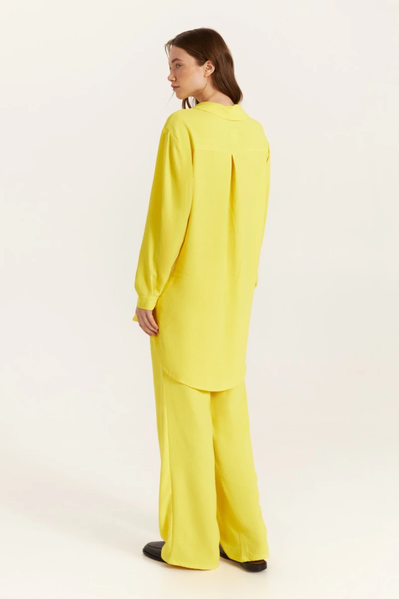 Yellow viscose palazzo pants