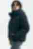 Short jacket with a hood made of black raincoat fabric