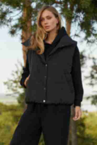 Vest raincoat fabric black