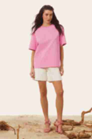 T-shirt oversize knitted pink