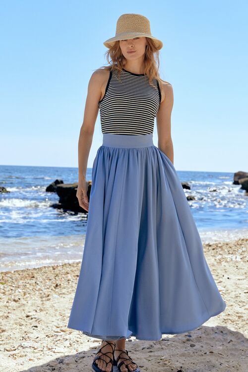 Skirt voluminous midi soft denim