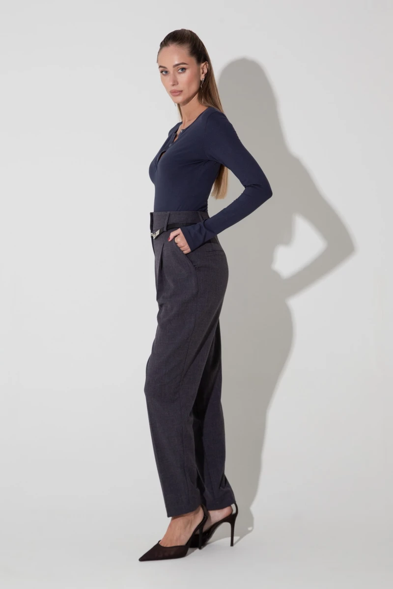 Longsleeve with buttons knitwear graphite