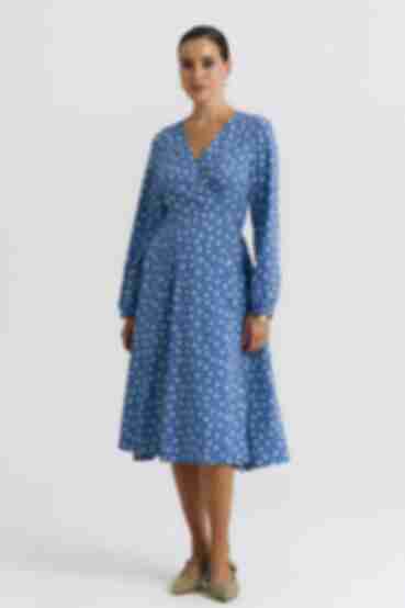 Dress on zatin demi soft milky large polka dots on blue