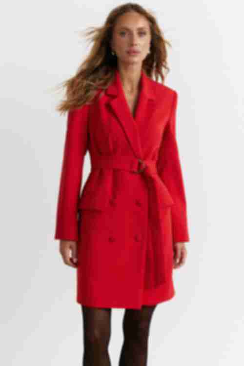 Dress-jacket mini suit fabric red