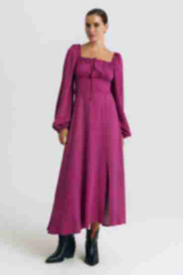 Droplet copper staple dress on fuchsia